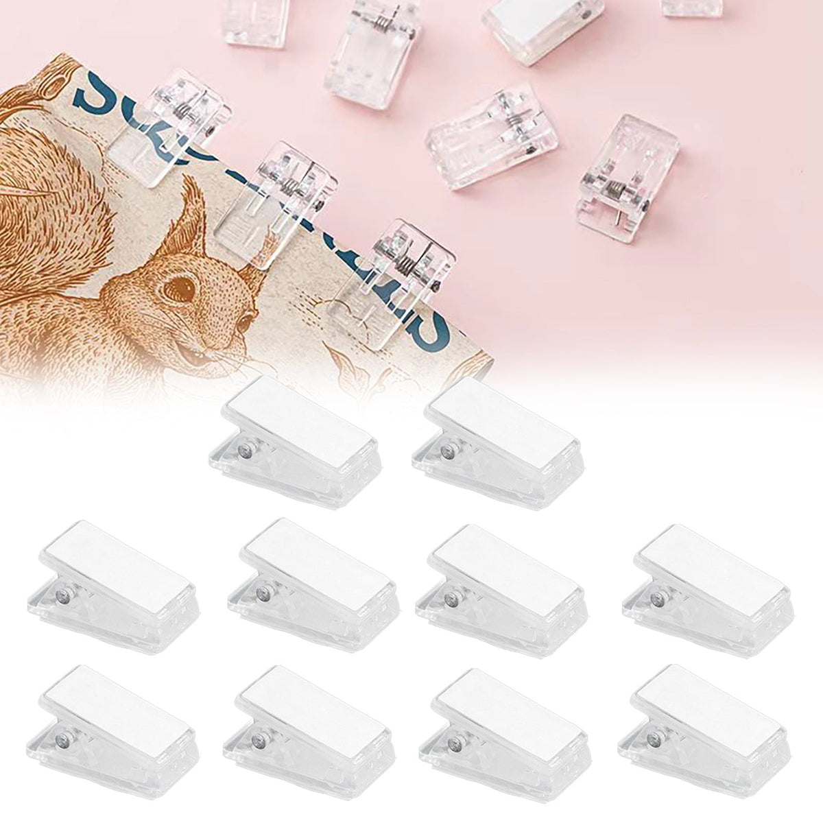 10x Clip Tapestry Wall Hangers Self Adhesive Clips Wall Clips Poster Hangers Shower Curtain Clips Double Adhesive Spring Clips for Blankets Posters Party 1" x 0.51" x 0.51" CL3