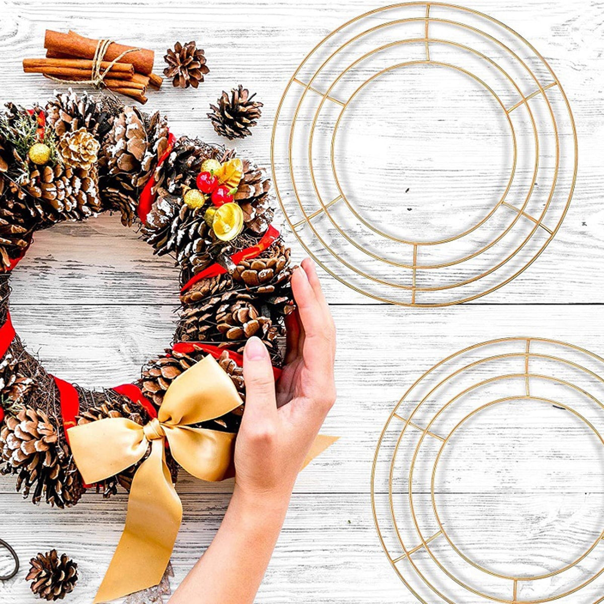 Wreath Frame Wire Wreath Frame Holiday Metal Wire Ring Valentines Decorations for Floral Arrangements Craft Diy,Garland Frame, 1 Wire Wreath Stand B Wire Wreath Stand Black