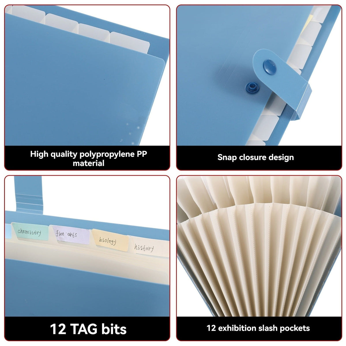 8/12 Pockets Expanding File Organizer, Accordion File Folder with Labels for Documents, Bills, Receipts, Letter Size