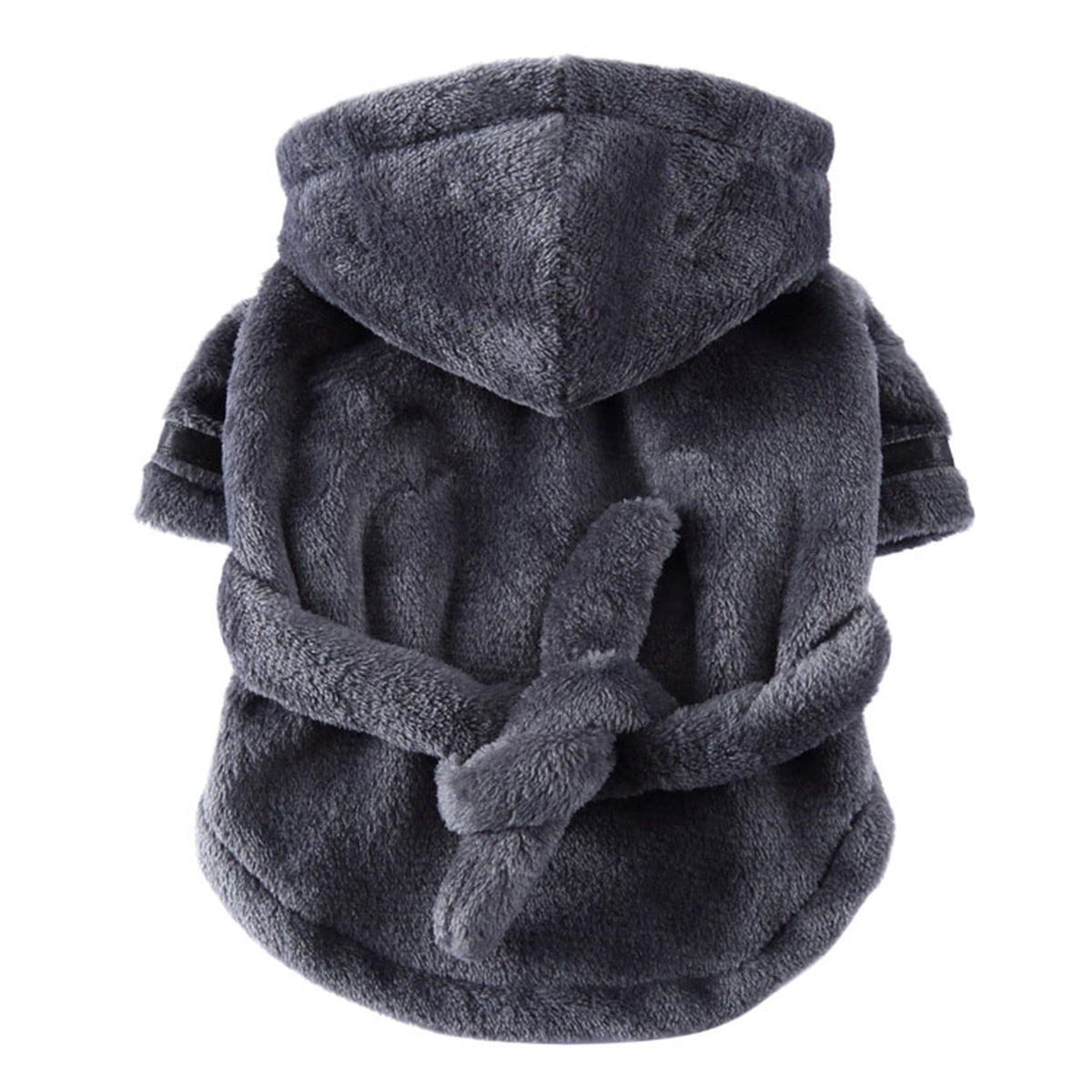 Dog Cat Bathrobe Pet Pajamas Soft Fleece Hooded Bathrobe Nightgown Pet Clothes for Dogs and Cats, XL Grey
