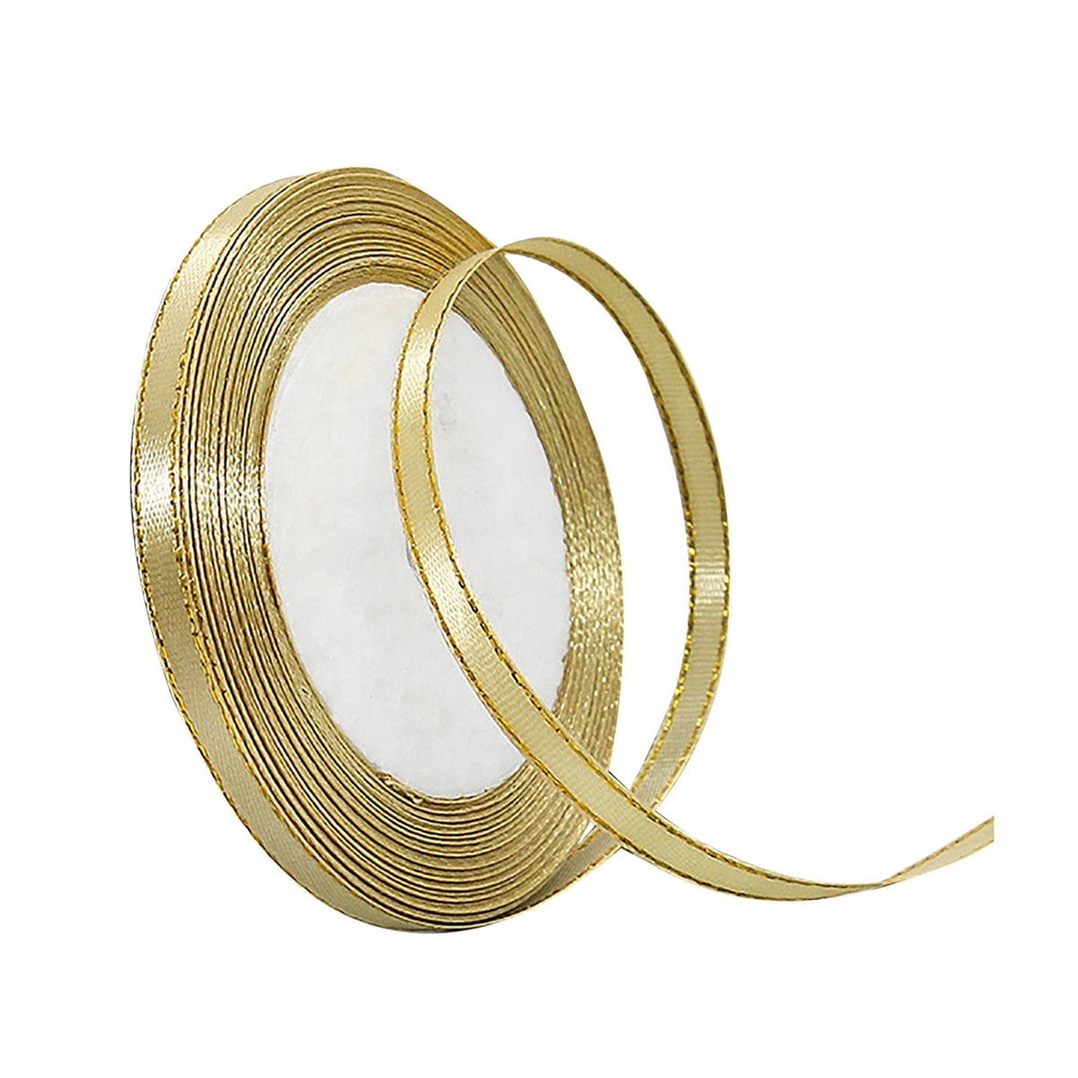 Gift Wrapping Paper 25Yd Satin Ribbon 6mm Fabric Gift Ribbon for Wedding Christmas Birthday Gift Gold