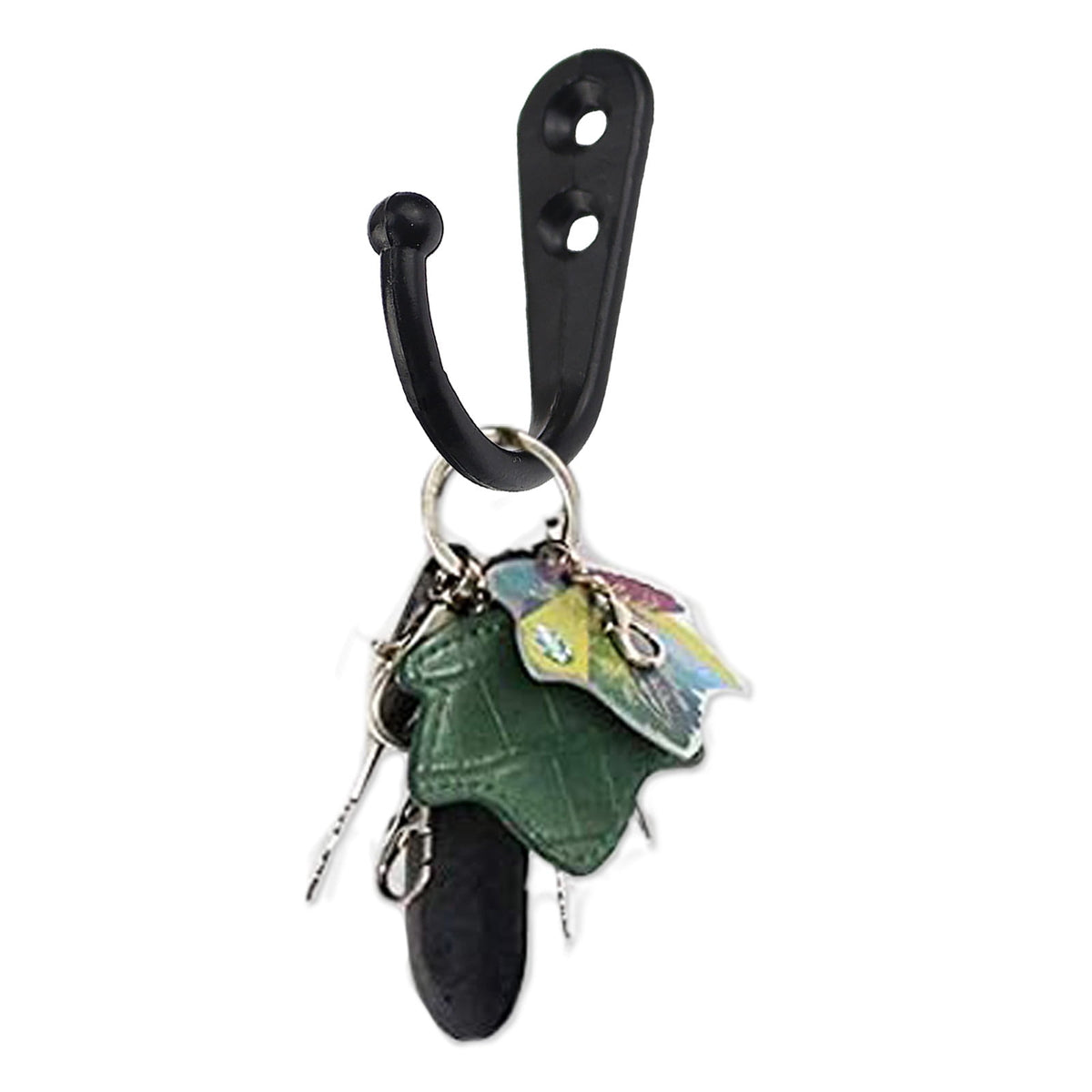 Black Wall Hooks, Hooks , 6Pcs Black Wall Hooks With Screwsand Anchor for Key, Towel, Hat (U Shape) A