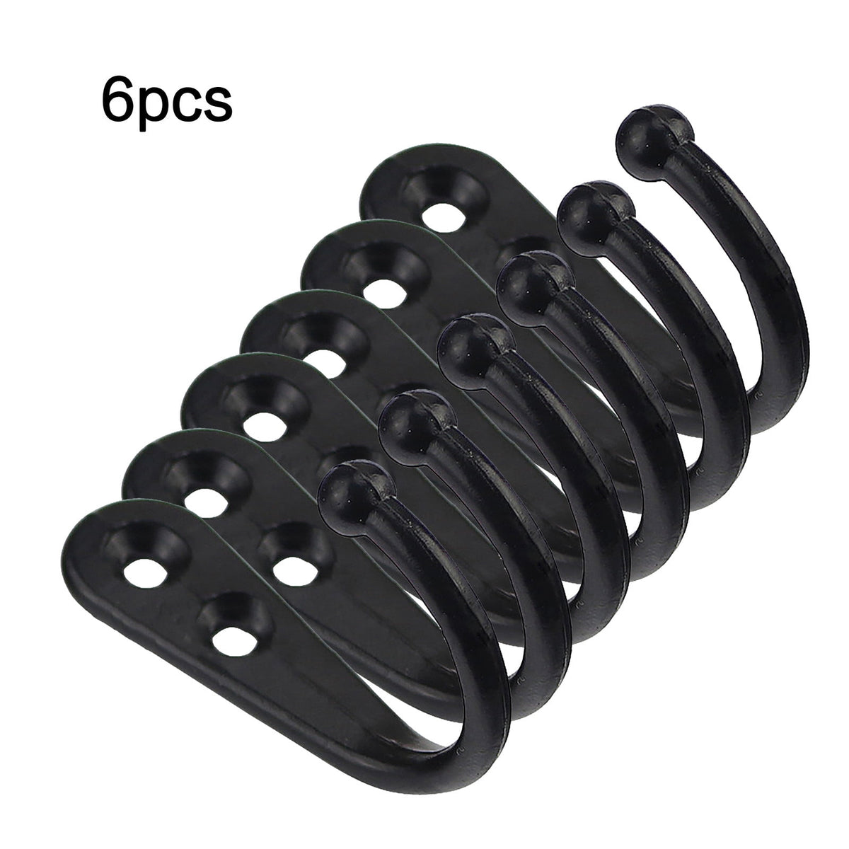 Black Wall Hooks, Hooks , 6Pcs Black Wall Hooks With Screwsand Anchor for Key, Towel, Hat (U Shape) A