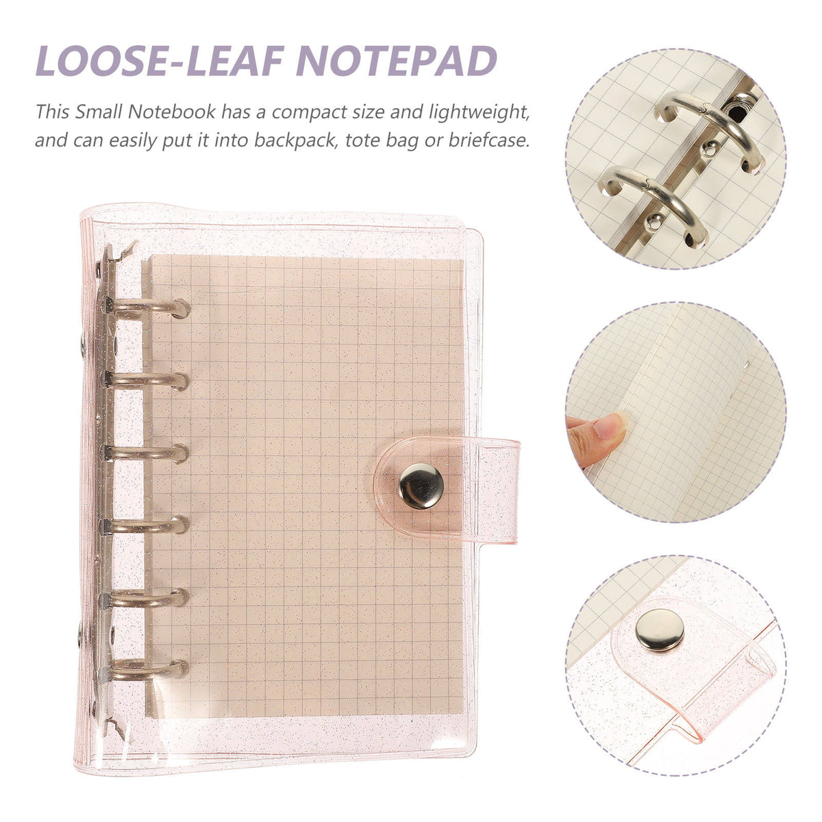 Worgeous Pink Small Notepad with PVC Material for Office Use Lightweight Compact Size 4.5 x 3 Inches