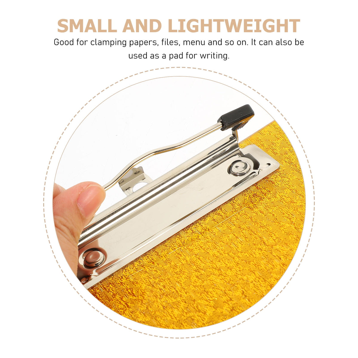Worgeous Clipboard with Storage Small Writing Pad Student Office Golden