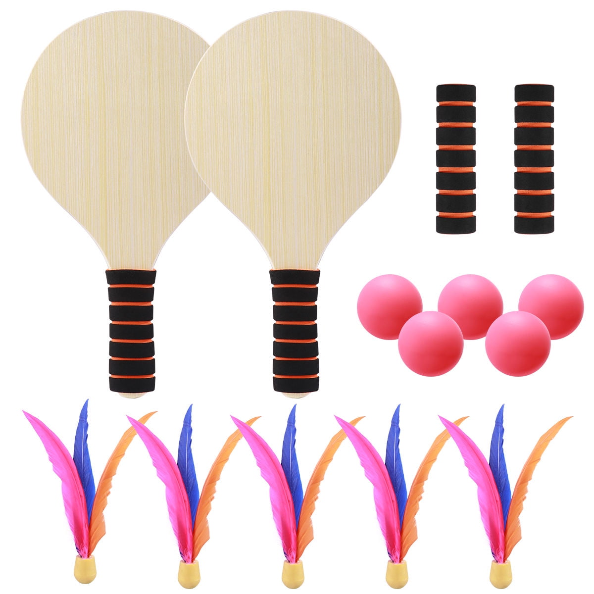 Badminton Rackets for Children Beach Tennis Racket Bamboo 2 Rackets Assorted Color