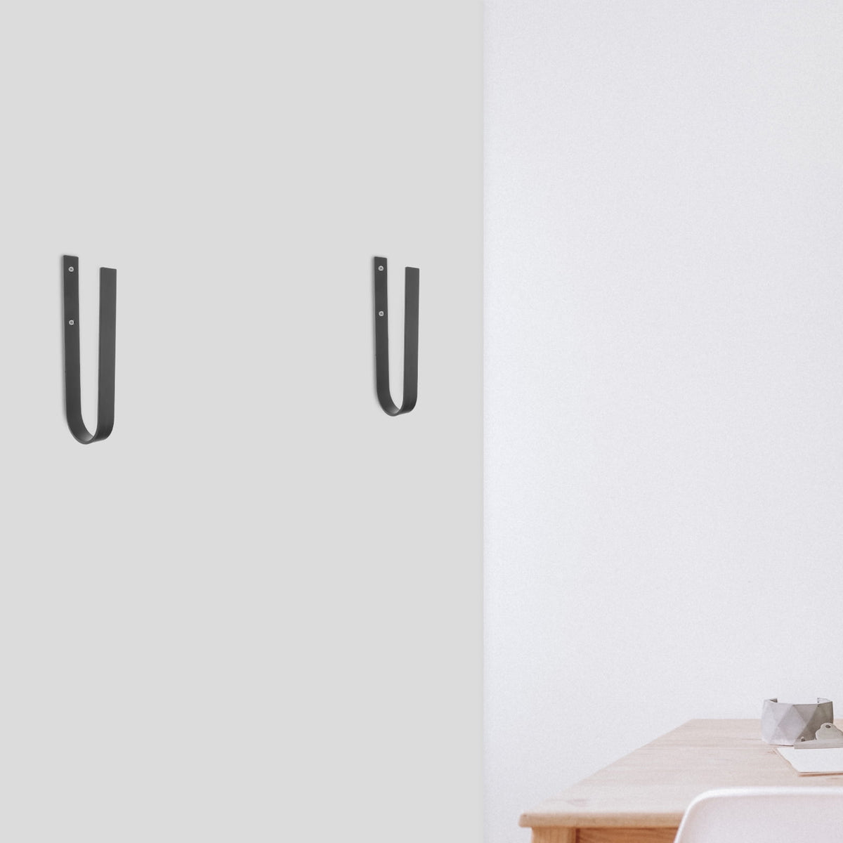 1Set Iron Surfboard Hanging Hook Deep Gray Simple Design for Sports Equipment Wall Storage 11.8x3.1x1.1in