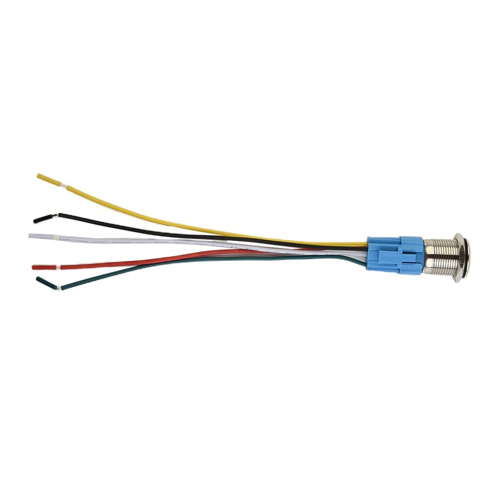 19Mm Latching Push Button Switch 12V Dc On Off Stainless Steel Led Self-Locking Green Red