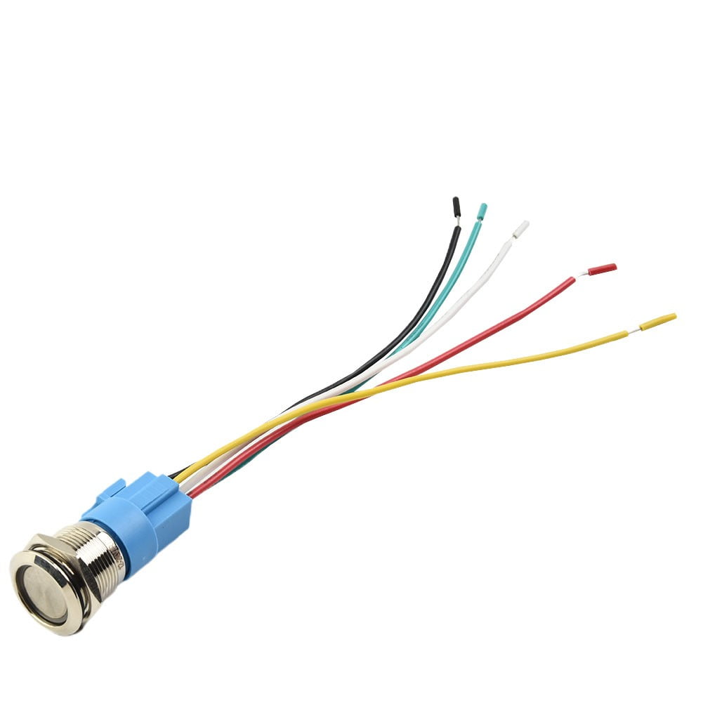 19Mm Latching Push Button Switch 12V Dc On Off Stainless Steel Led Self-Locking Green Red