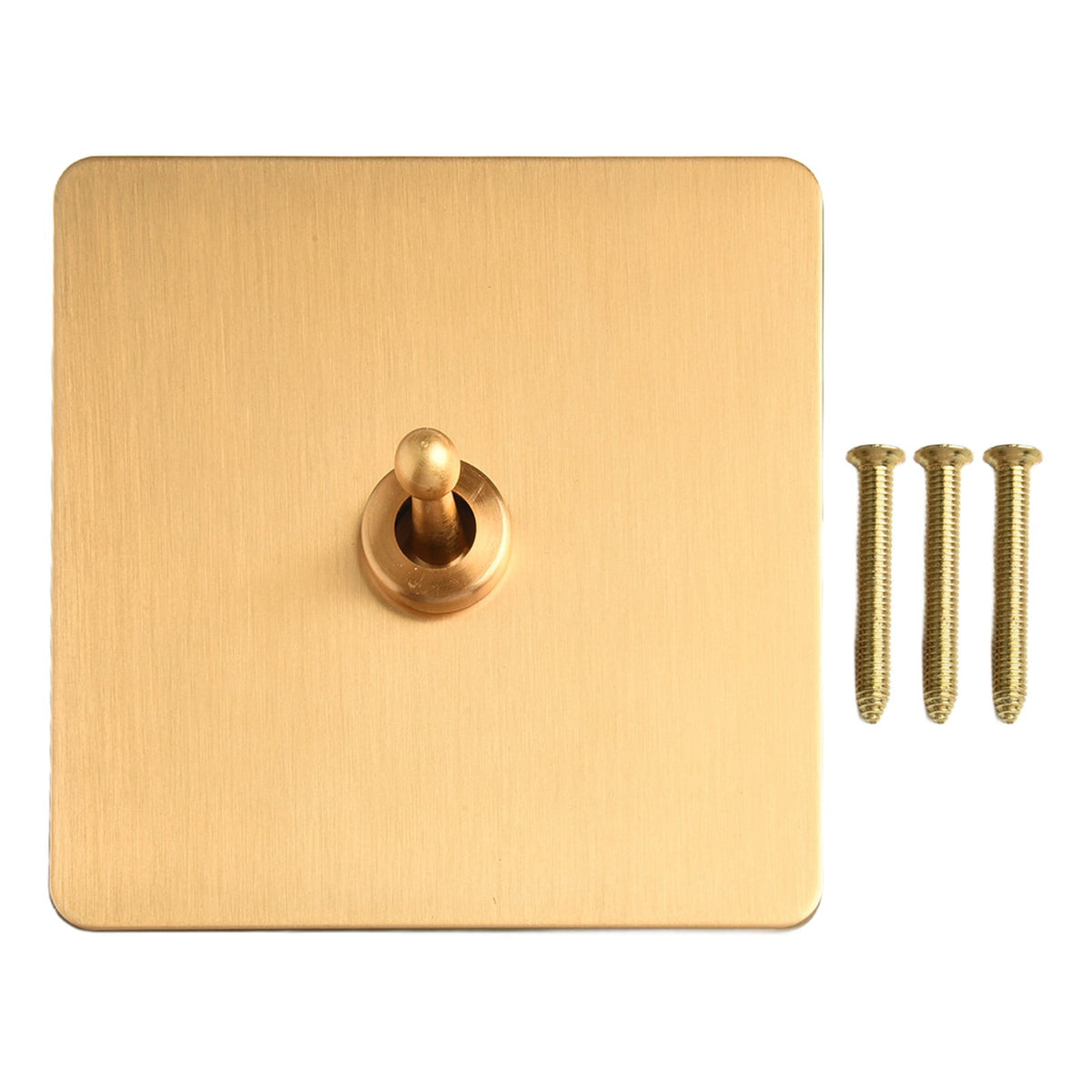 Toggle Light Rocker Switch 1/2 Way Retro Brass Plate Lever 86 Type Toggle Switch 1 Gang Smile Home 1 Gang