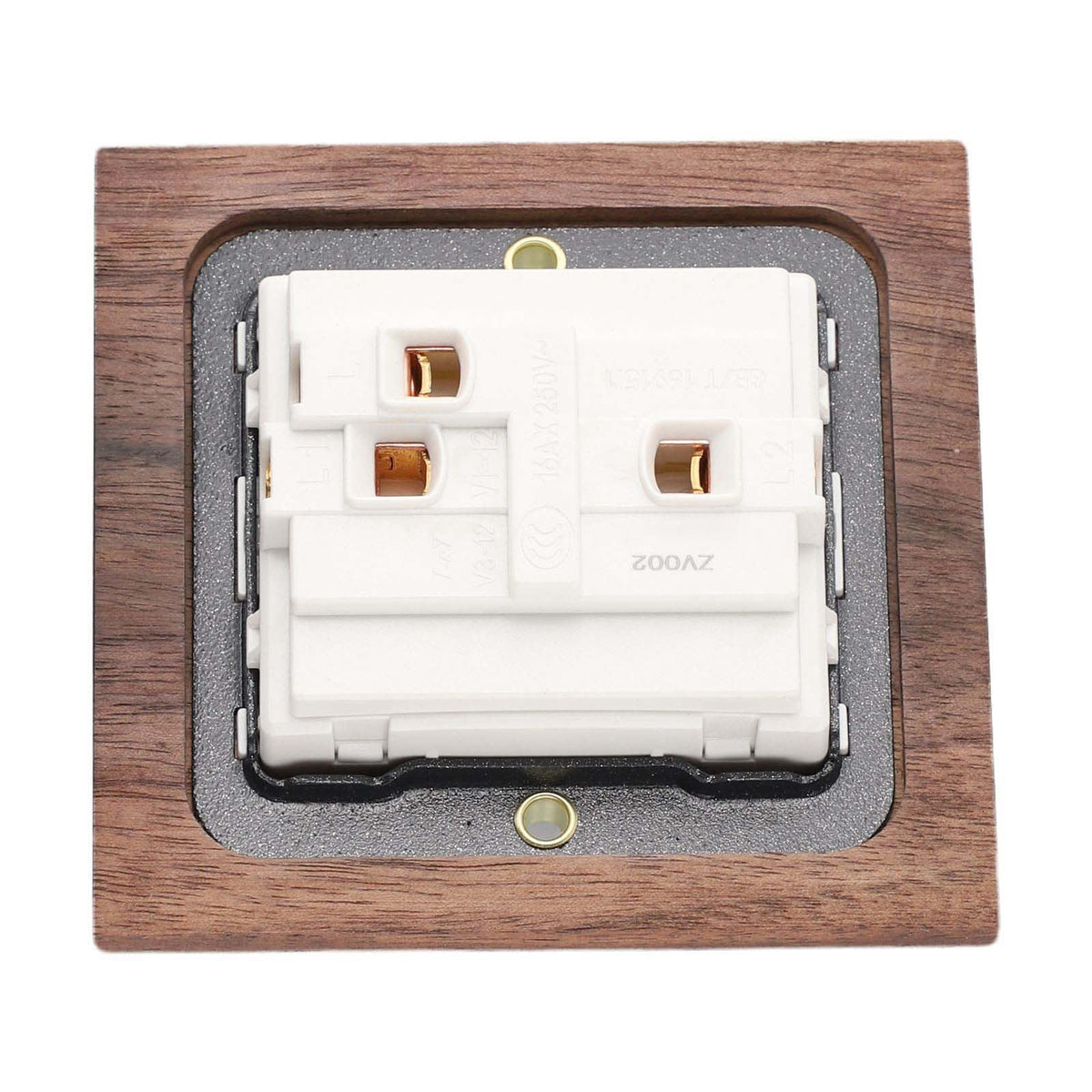 Toggle Light Rocker Switch 1/2 Way Retro Walnut Wood Plate Brass Lever 1 Gang Smile Home 1 Gang