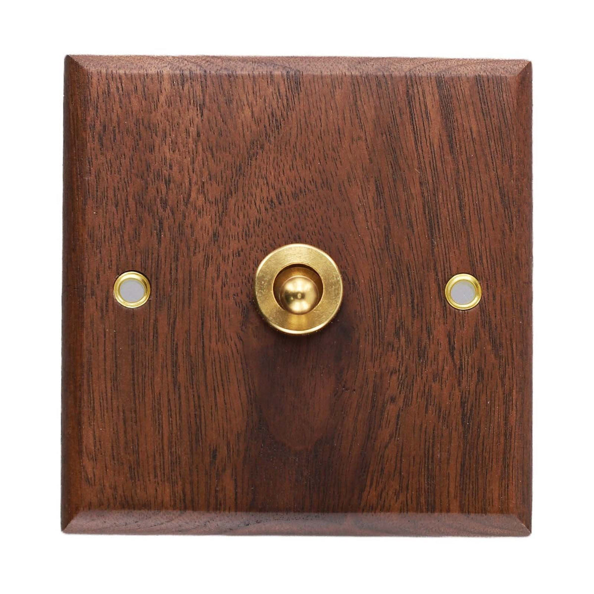 Toggle Light Rocker Switch 1/2 Way Retro Walnut Wood Plate Brass Lever 1 Gang Smile Home 1 Gang