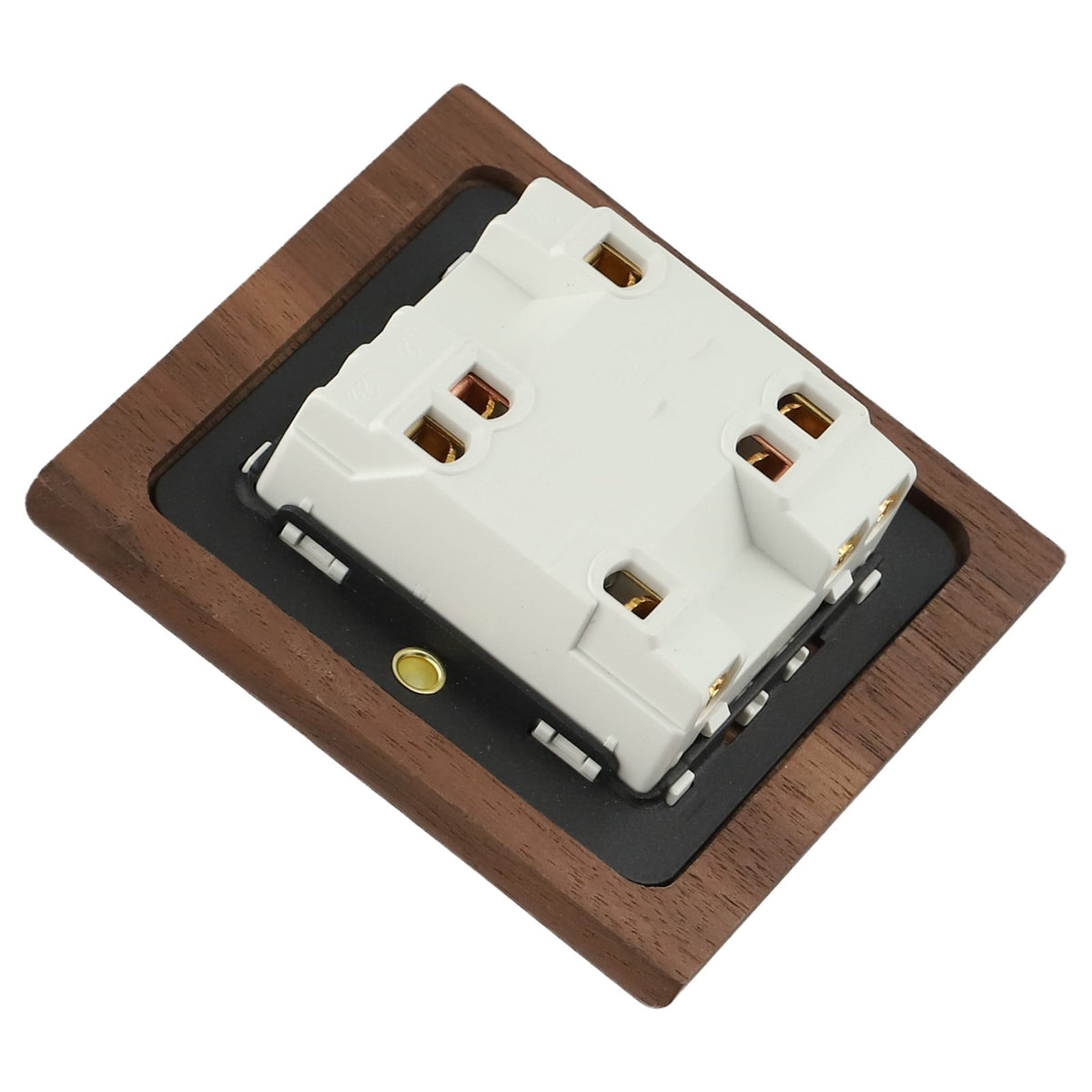 Toggle Light Rocker Switch 1/2 Way Retro Walnut Wood Plate Brass Lever 1 Gang Smile Home 2 Gang