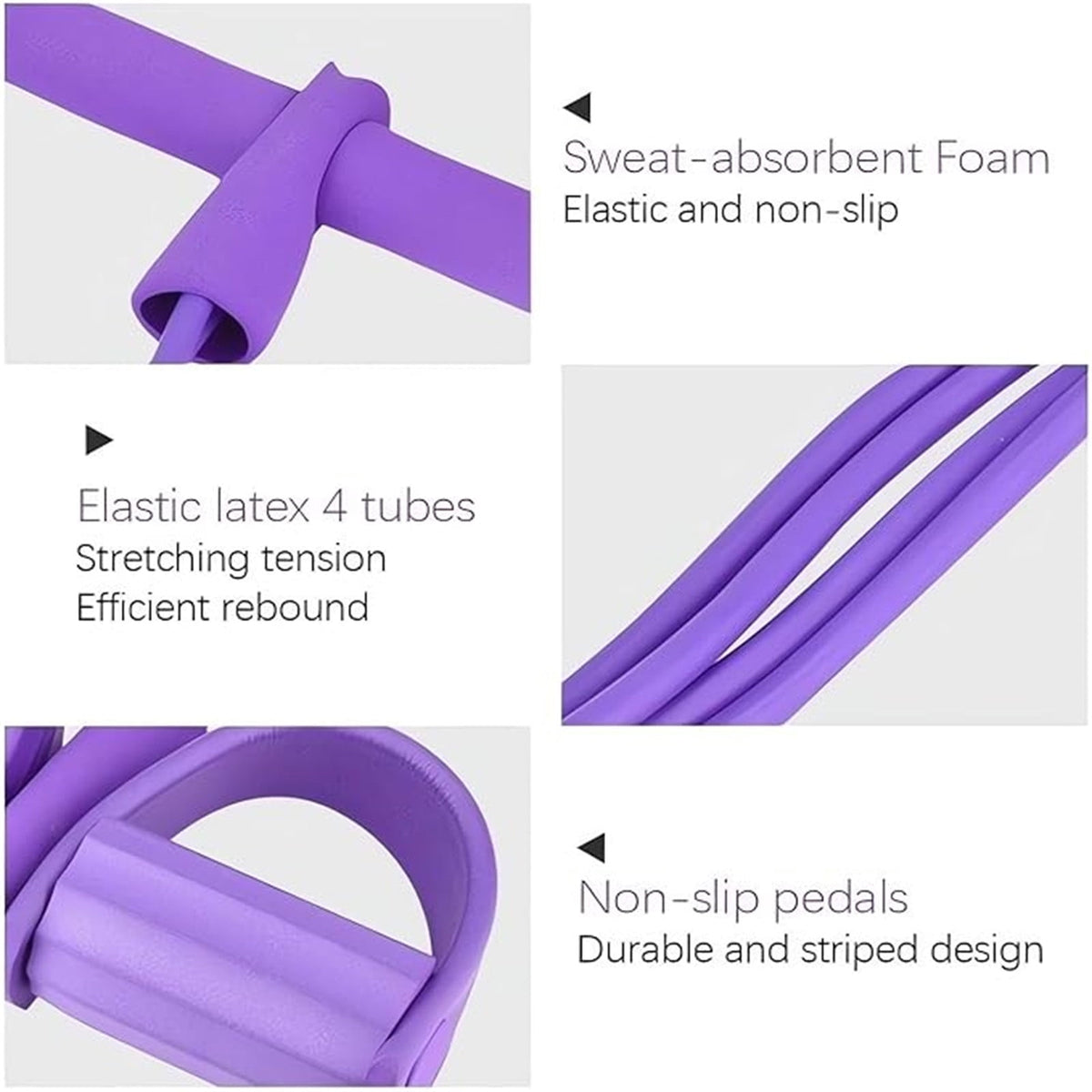 Clearance!4-Tube Pedal Puller Resistance Rope - Foot Pedal Resistance Band,Yoga Elastic Exercise Bands, for Women Jump Fitness, Abdomen/Arm Weight/Waist/Leg Stretching Slimming Training Purple