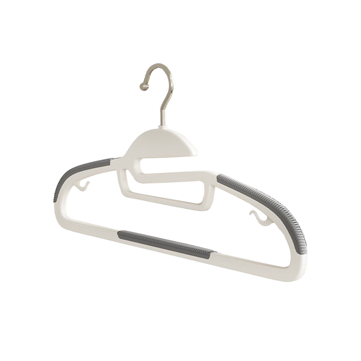Clothes Hangers Plastic, Sweater Hanger with 360° Swivel Hook, No Slip Hangers Wind Proof, Hanger Space-Saving, No Shoulder Bump Hangers Gray