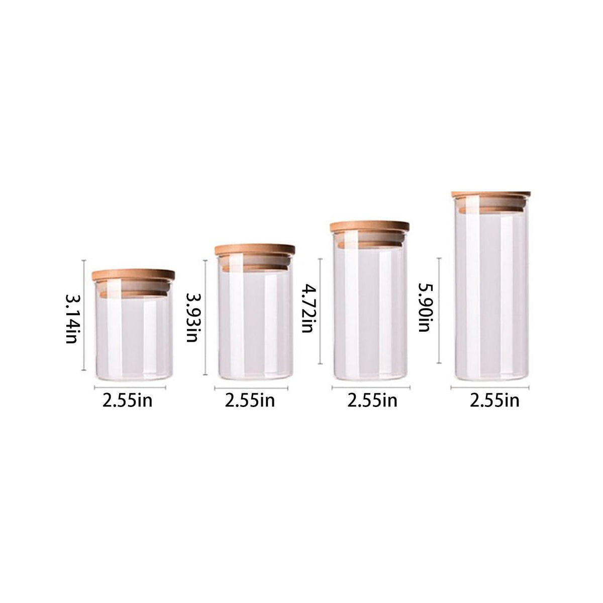 Glass Storage Containers with Lids, Glass Jars with Lids, Food Jar, Round Canister, Pantry Organizers and Storage for, Transparent, 175 ml