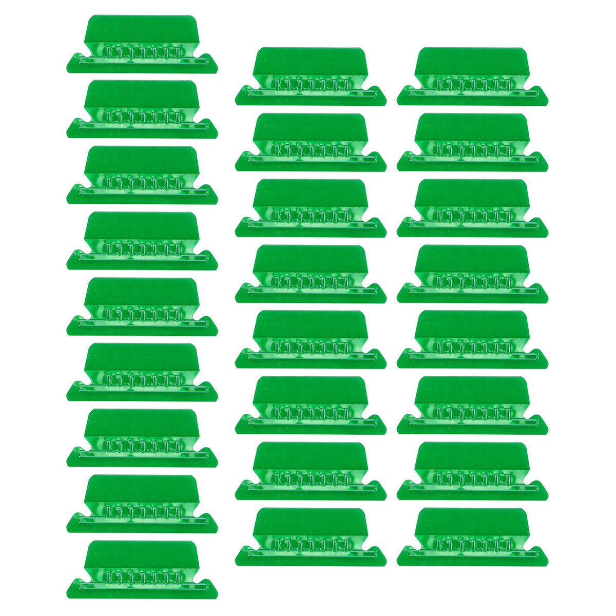25 Pack Hanging File Folder Tabs, Clear Plastic Label Tabs and Inserts for Filing Cabinets and Office Organization, Green, 3 in