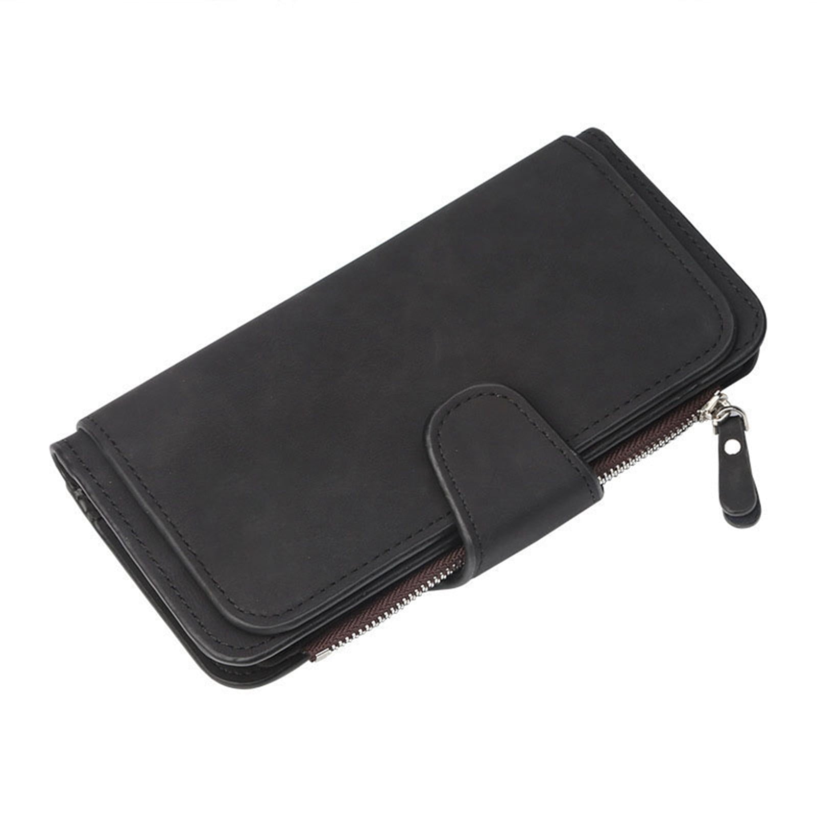 Women's Wallets,Soft Leather Bifold Compact Card Holder Wallet for Women with Zipper, Blocking Leather Clutch Wallet Credit Card Holder, Ladies Travel Wallet Purse,10 Colors(pink) Grey