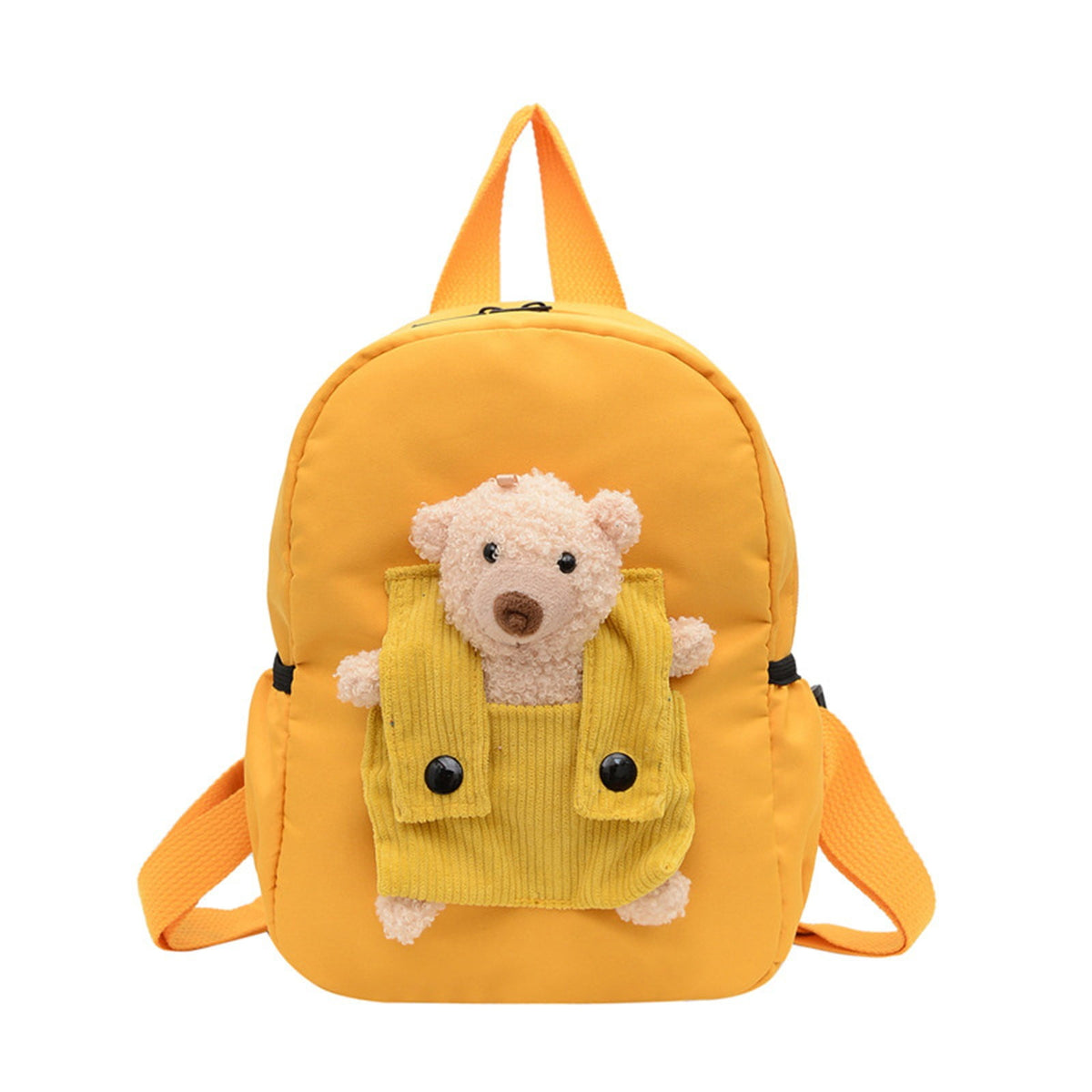 1 Pc Cute Travel Backpack with Detachable Bear, Casual Laptop Bookbag for Women Men, Large Capacity School Bag Birthday Gift, 8.6x11 in, Yellow