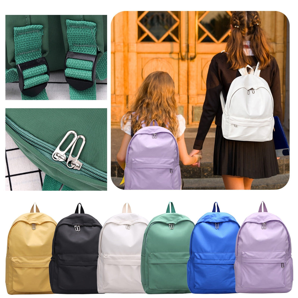1 Piece Travel Backpack with Detachable Bear Charm, Laptop Book Bag for School, Work and Daily Travel, Black 2, 21.8 x 27.9 cm