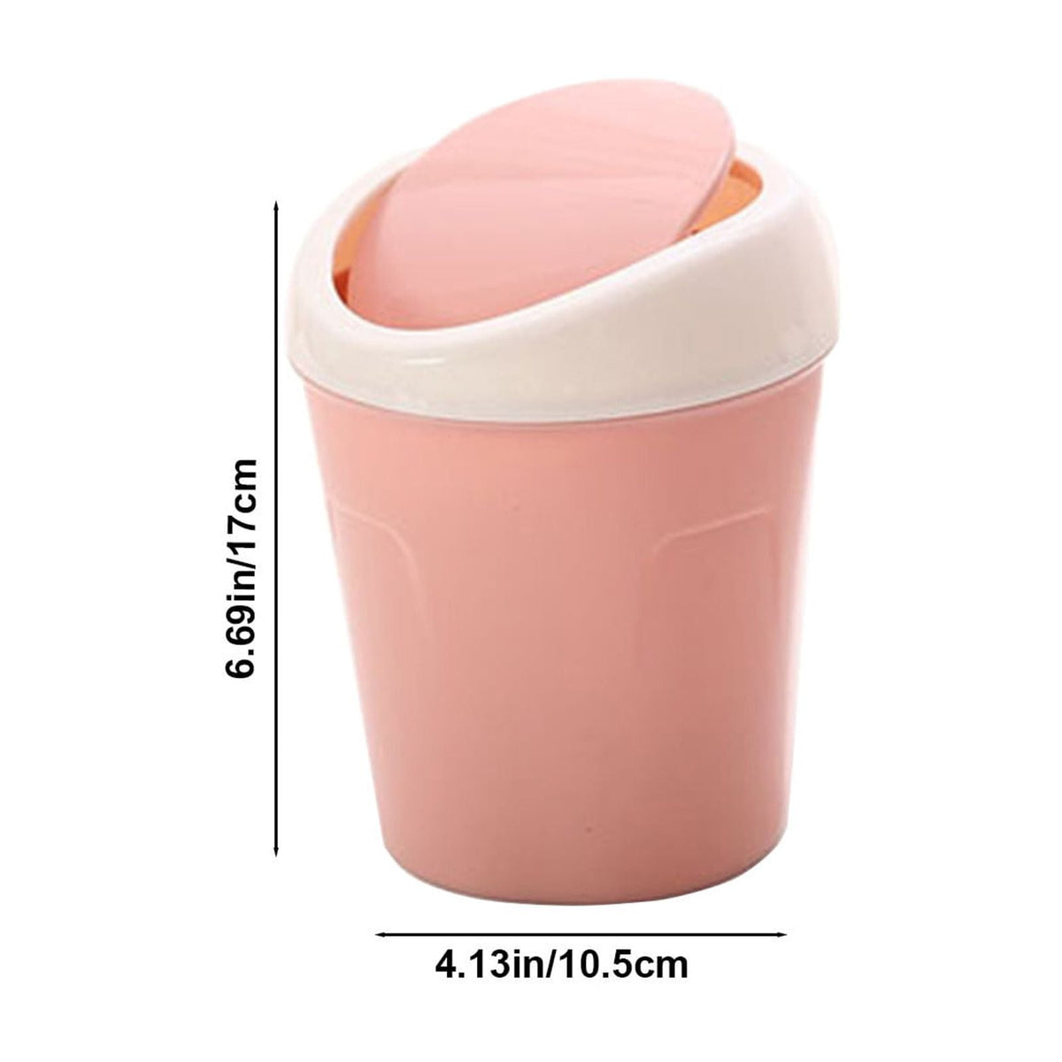 Mini Desk Bin with Swing Lid, Compact Plastic Rubbish Bin for Offices, Bathrooms, Cars, Vanities and Tabletop Waste, Green
