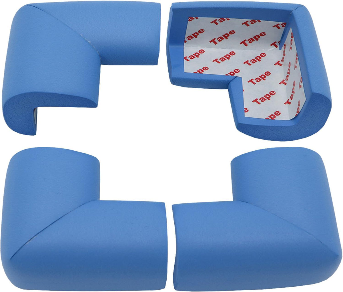 12 Pieces Self-Adhesive Corner Protectors for Tables and Furniture, Soft Bumper Guards to Help Prevent Bumps, Scratches and Damage, Blue