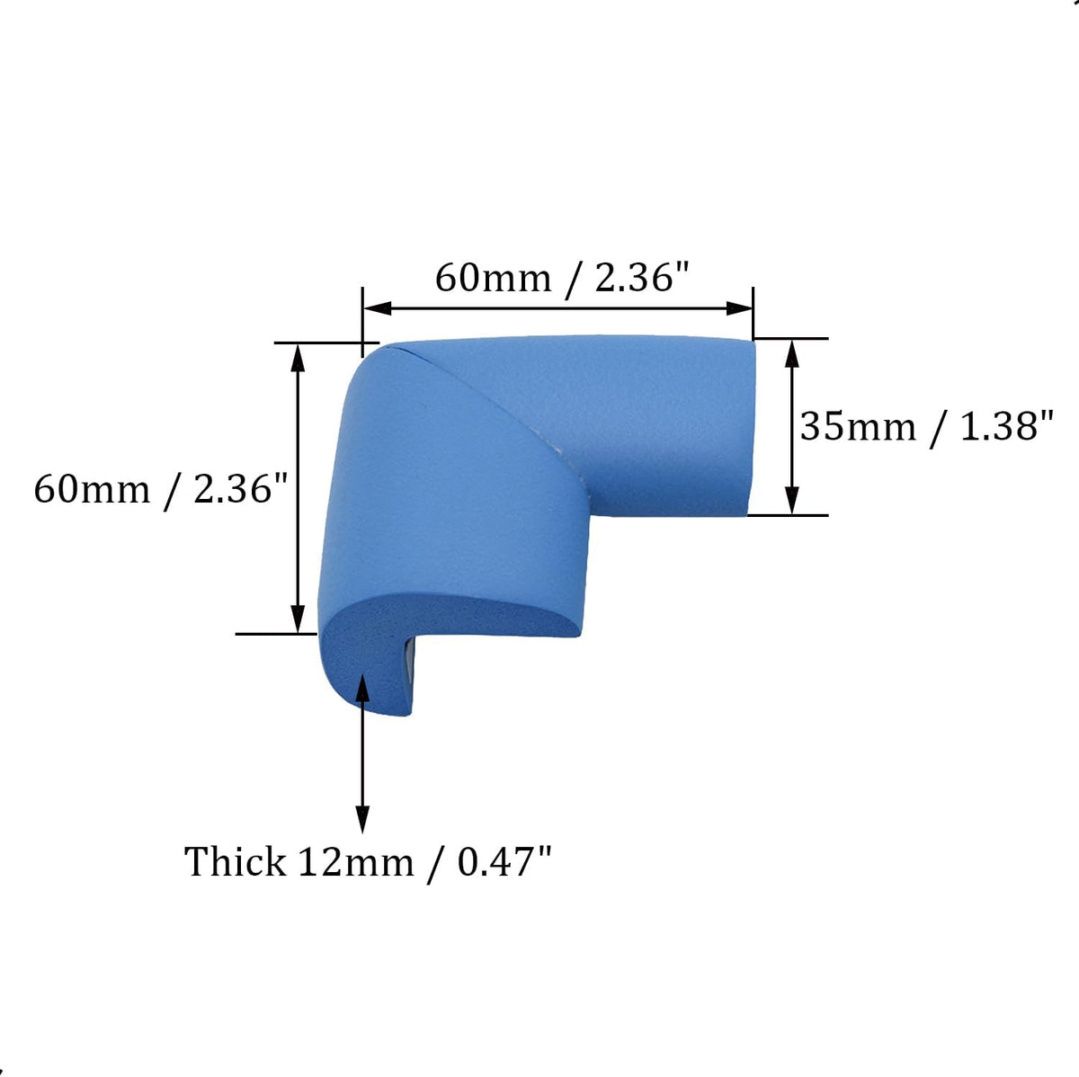 12 Pieces Self-Adhesive Corner Protectors for Tables and Furniture, Soft Bumper Guards to Help Prevent Bumps, Scratches and Damage, Blue