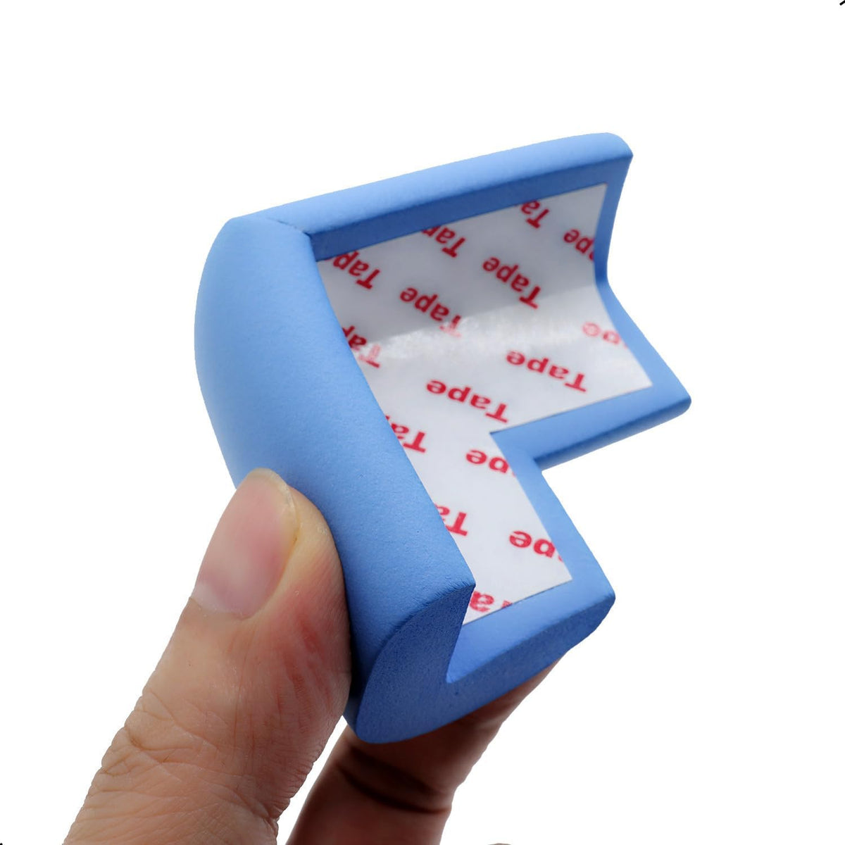 12 Pieces Self-Adhesive Corner Protectors for Tables and Furniture, Soft Bumper Guards to Help Prevent Bumps, Scratches and Damage, Blue