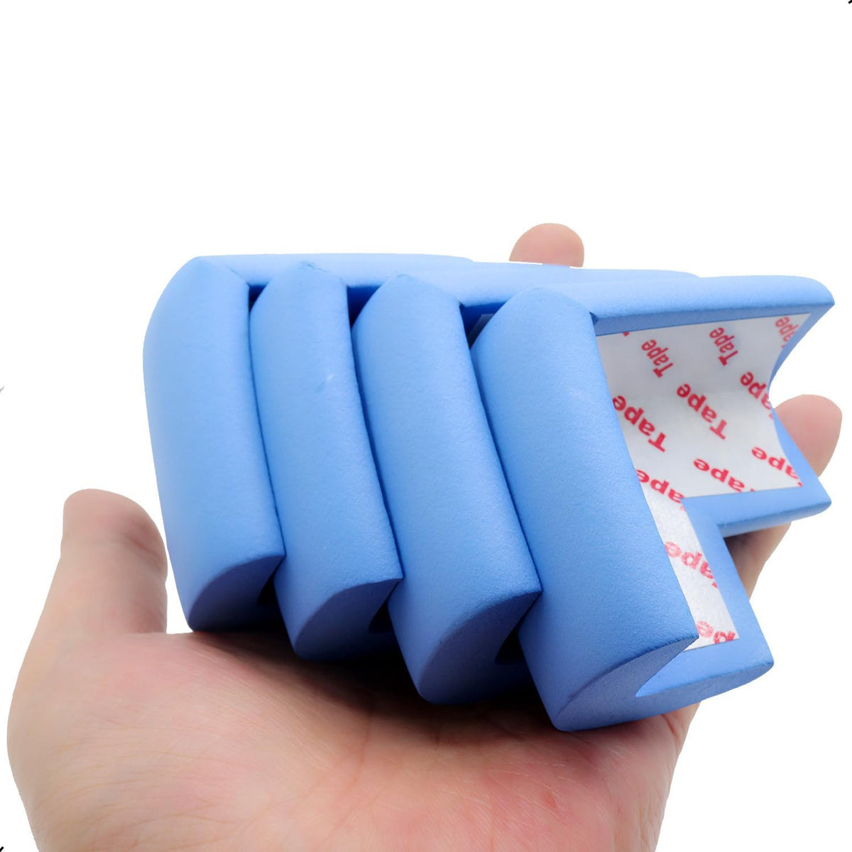 12 Pieces Self-Adhesive Corner Protectors for Tables and Furniture, Soft Bumper Guards to Help Prevent Bumps, Scratches and Damage, Blue