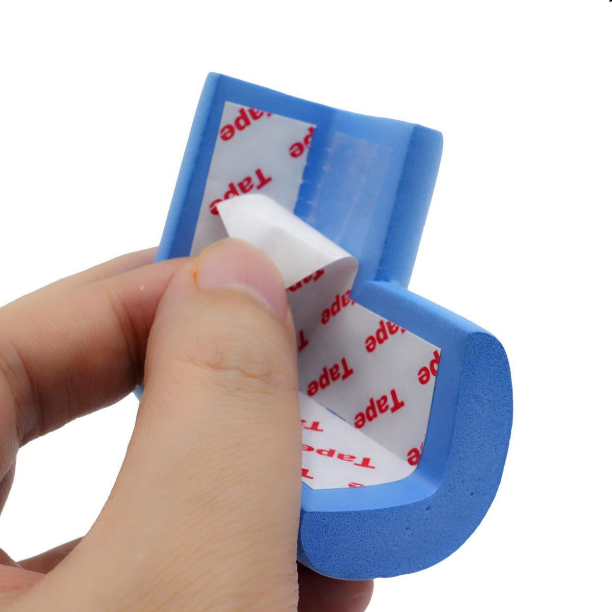 12 Pieces Self-Adhesive Corner Protectors for Tables and Furniture, Soft Bumper Guards to Help Prevent Bumps, Scratches and Damage, Blue