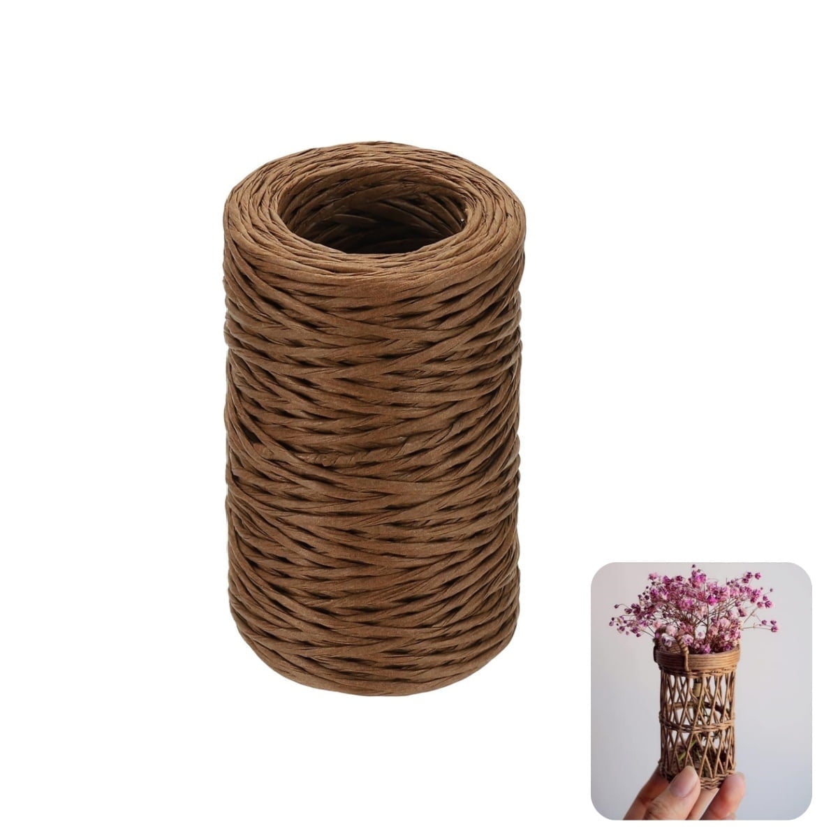 1Roll Floral Vine Bind Wire,164FT Portable Bind Wire Twine for Wreath,Brown Floral Wrapping Supplies for Art Craft Projects Brown