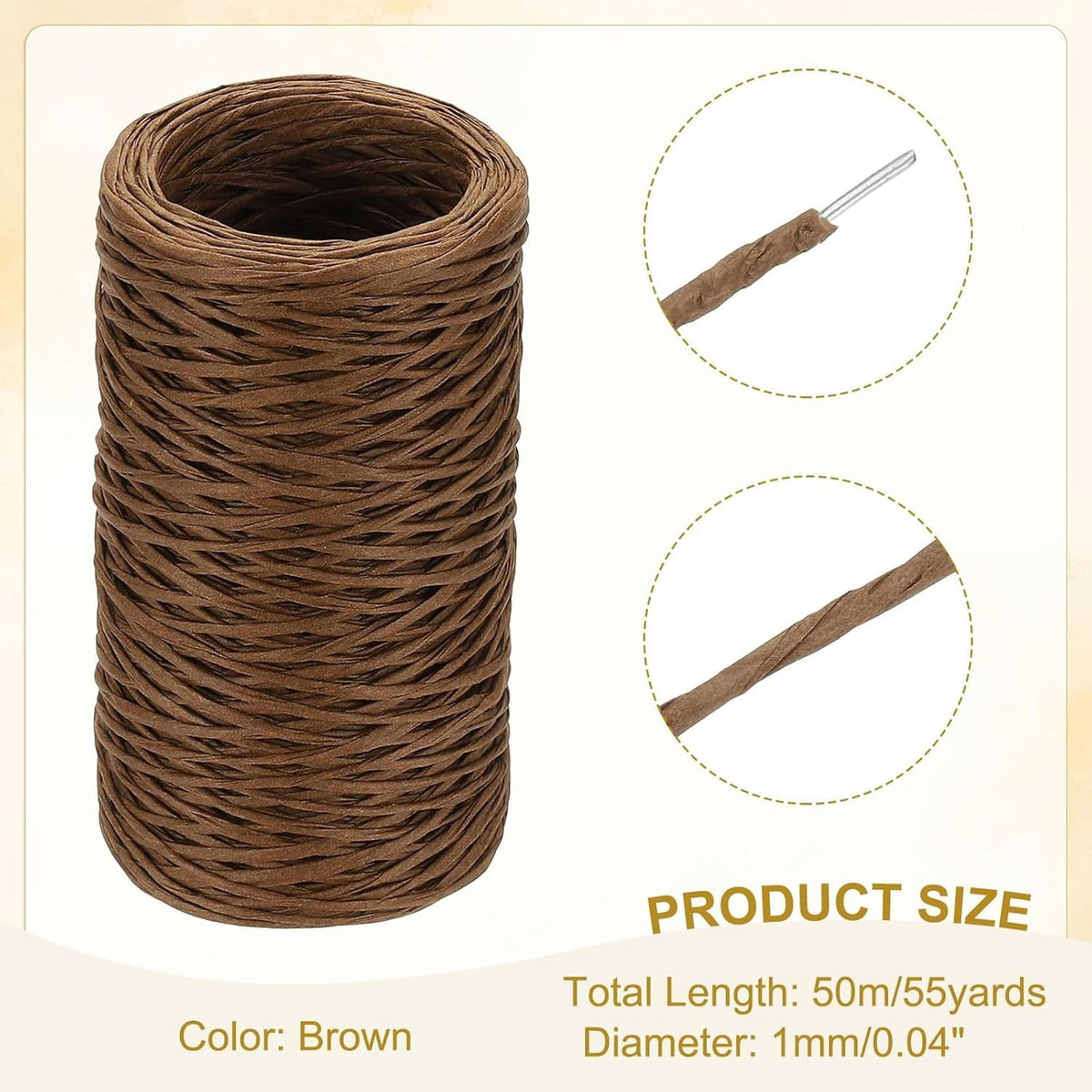 1Roll Floral Vine Bind Wire,164FT Portable Bind Wire Twine for Wreath,Brown Floral Wrapping Supplies for Art Craft Projects Brown