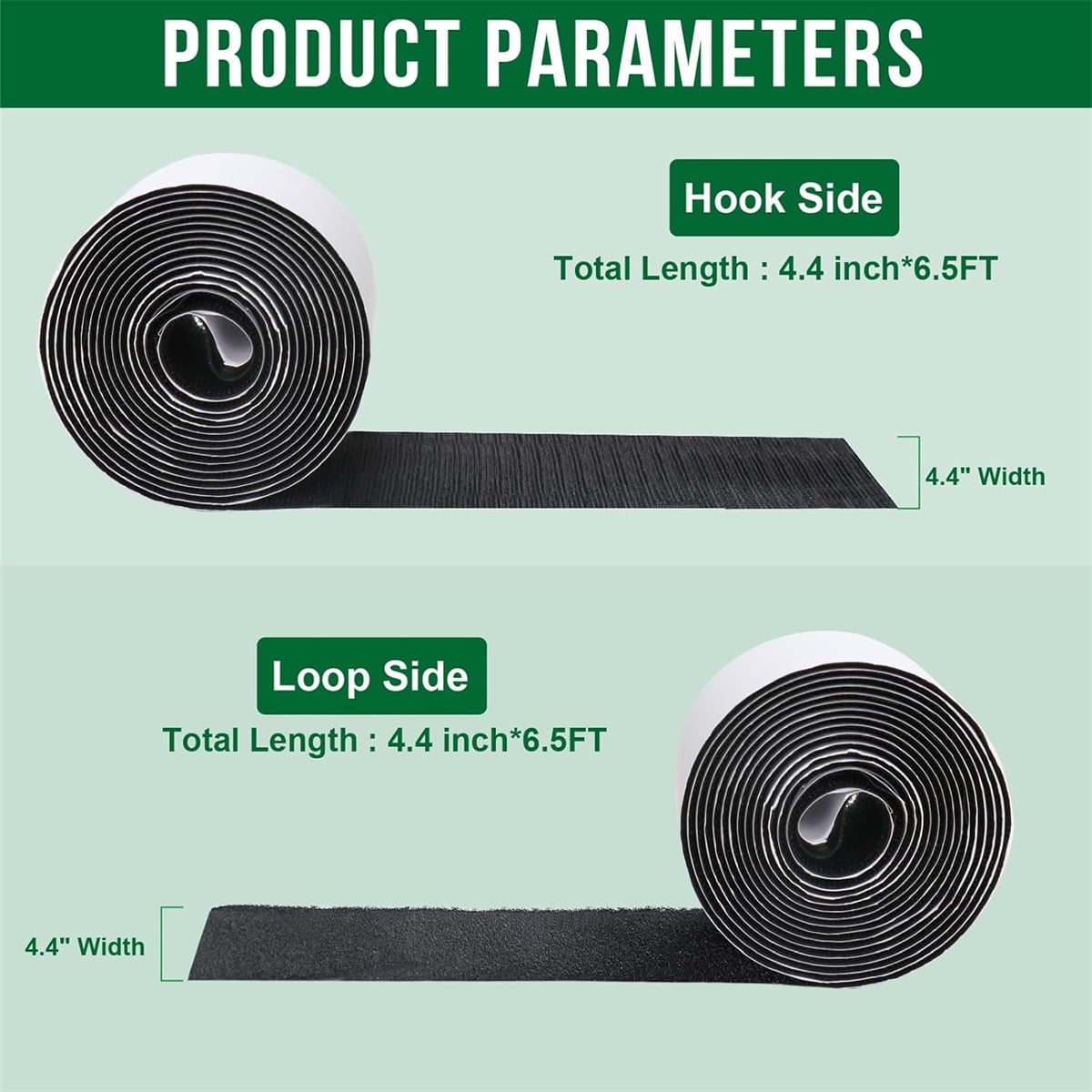 Heavy Duty Hook and Loop Tape Adhesive,4'×6.5 Feet Double Sided Hook Loop Rolls,Couch Cushion Grip,Sticky Straps,Wall Hanging Strips,Keep Couch Cushions from Sliding or Blowing