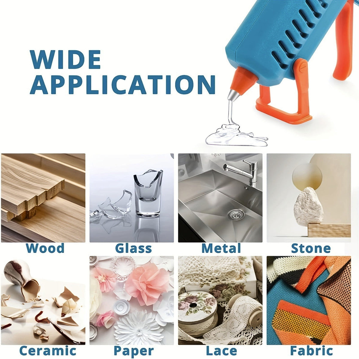 50-Pack Clear Mini Hot Glue Sticks - Quick-Bonding Multi-Surface Adhesive for Metal, Wood, Glass, DIY Art, Crafts & Home Repairs, Compatible with Low/High-Temperature Glue Guns 50 pc Clear