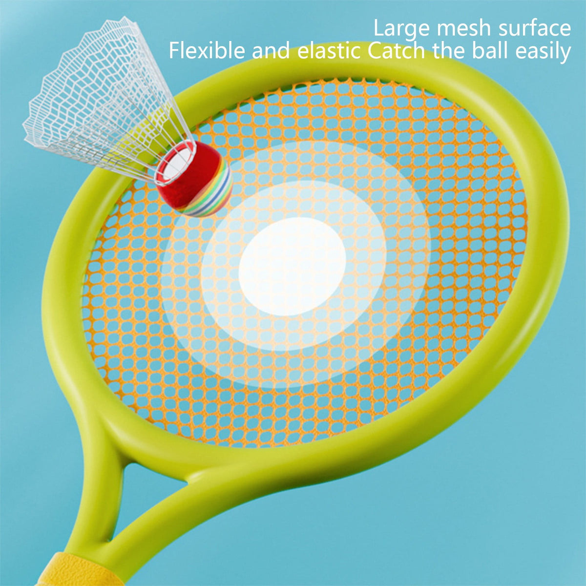 Kids Badminton & Tennis Set - Racket Family Sports Gift with Balls, Lightweight Beginner Gear for Ages 6-12, Indoor/Outdoor Play Blue 1