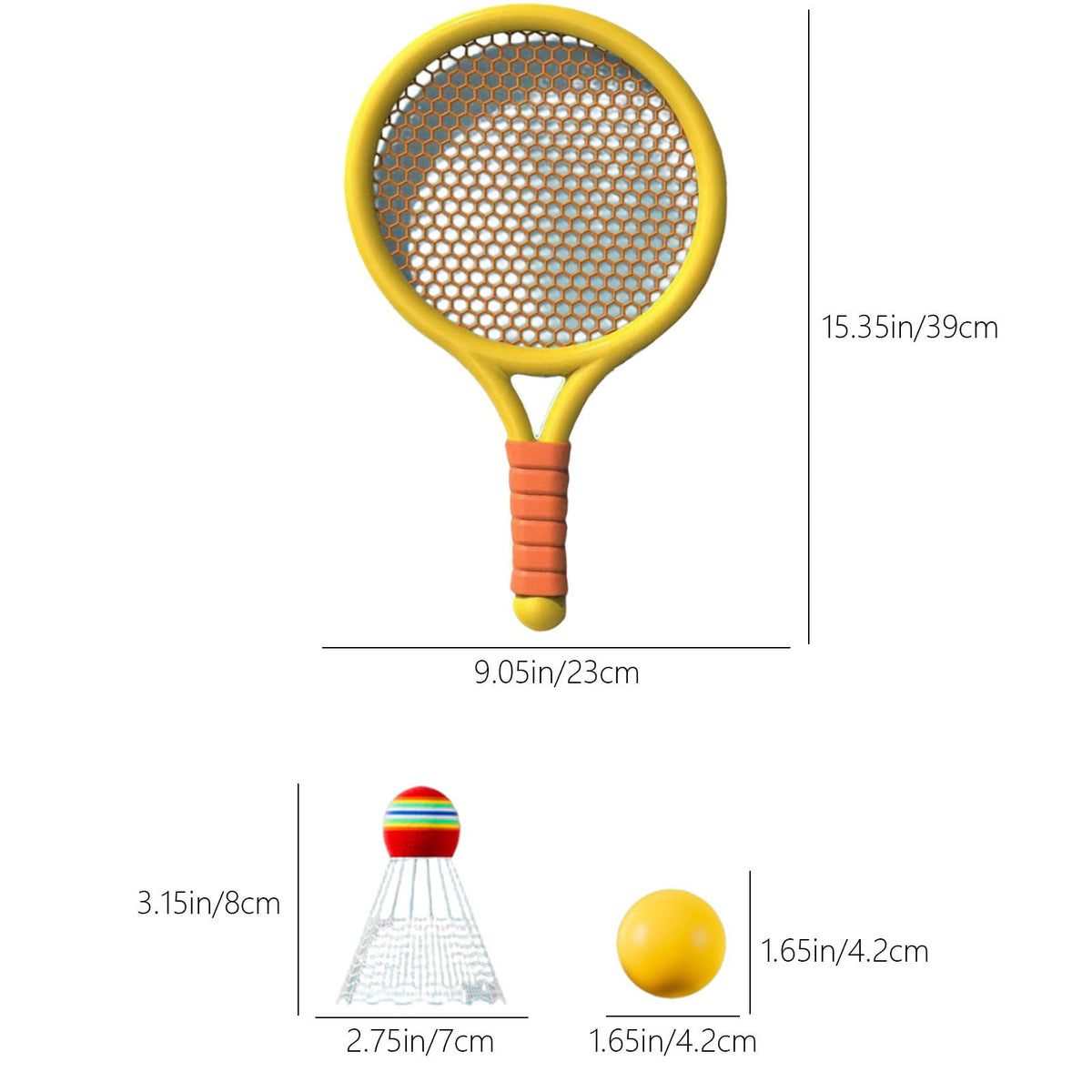 Kids Badminton & Tennis Set - Racket Family Sports Gift with Balls, Lightweight Beginner Gear for Ages 6-12, Indoor/Outdoor Play Red 1