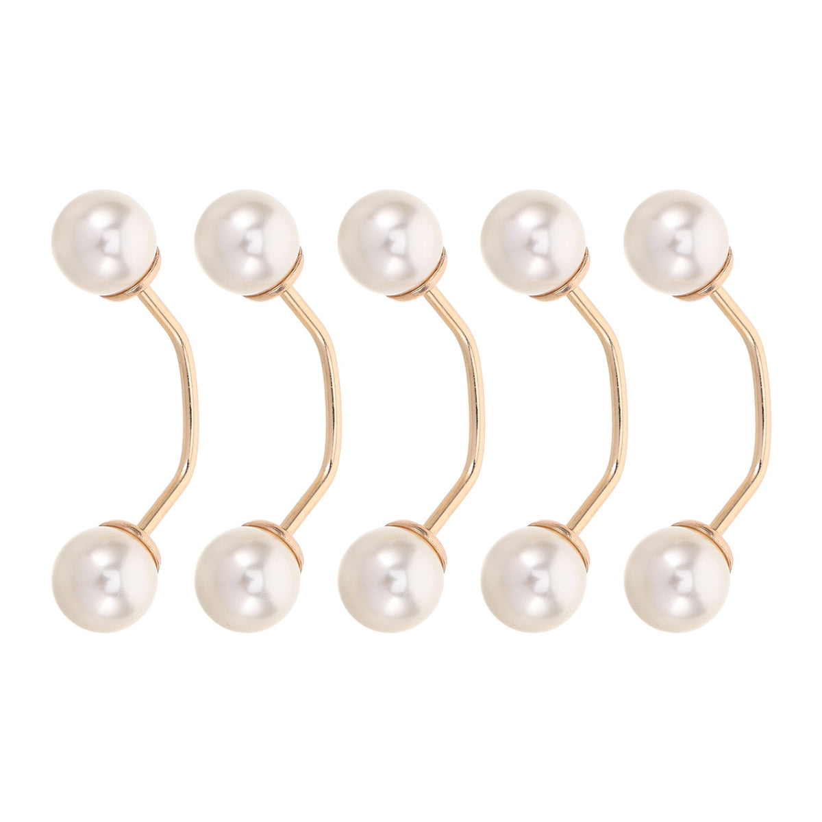 5pcs No Sew Chest Brooch Set with Multi Artificial , Anti Exposure Decorative Pins for Women Shirts