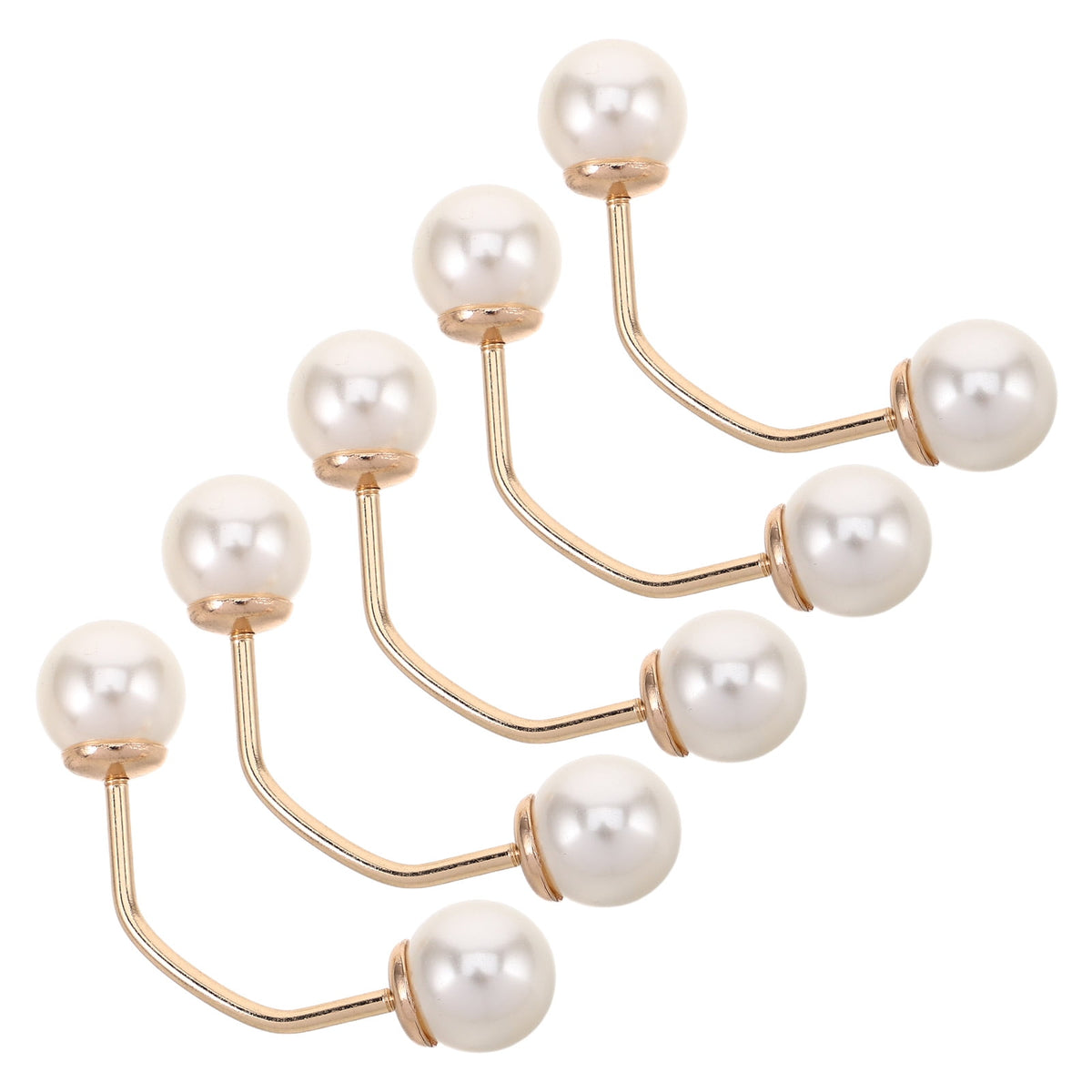 5pcs No Sew Chest Brooch Set with Multi Artificial , Anti Exposure Decorative Pins for Women Shirts