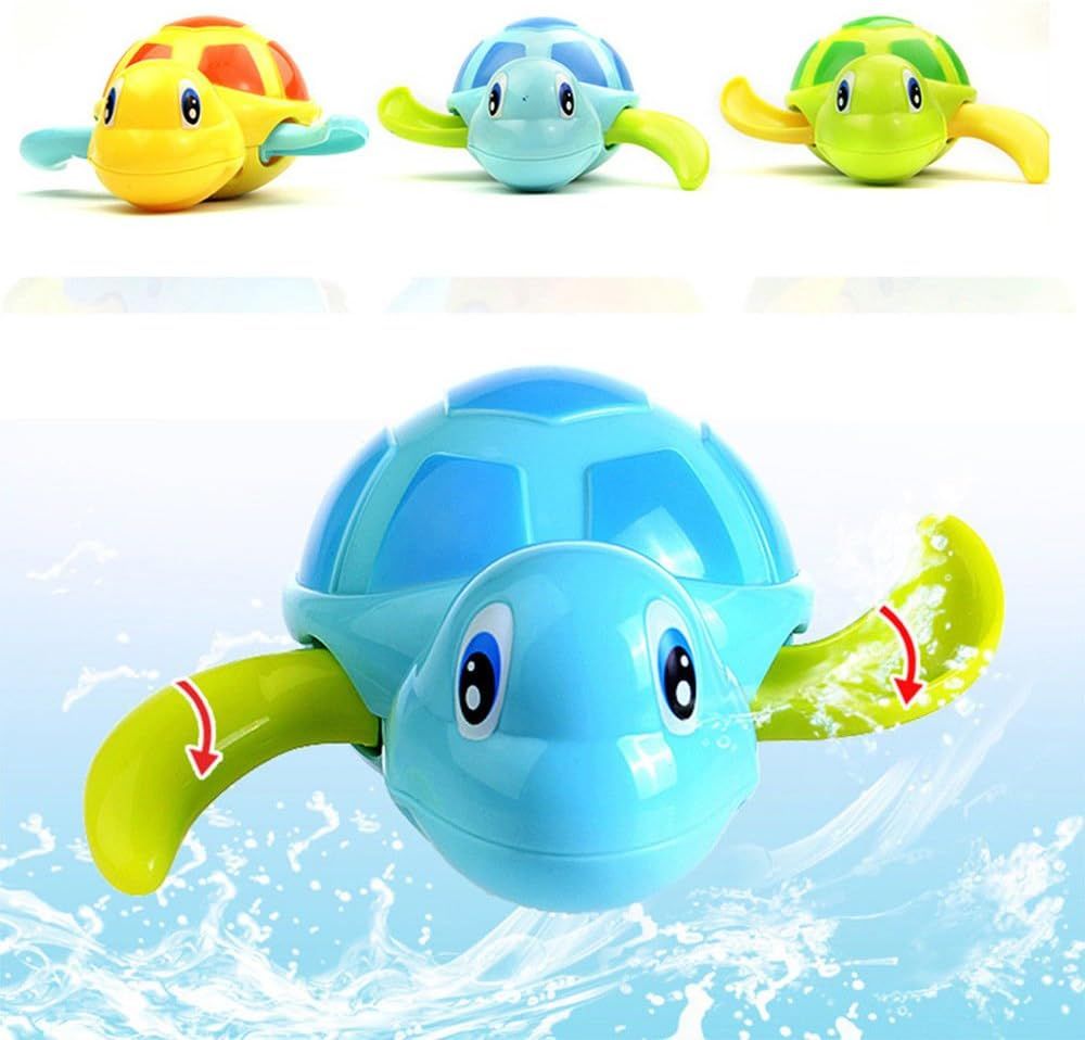 3pcs Bath Swimming Turtle Toy for Baby Toddler, Wind Up Chain Bathing Water Toy, Swimming Bathtub Pool Cute Swimming Turtle Toys