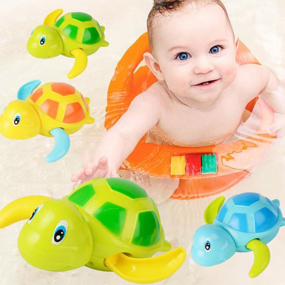 3pcs Bath Swimming Turtle Toy for Baby Toddler, Wind Up Chain Bathing Water Toy, Swimming Bathtub Pool Cute Swimming Turtle Toys