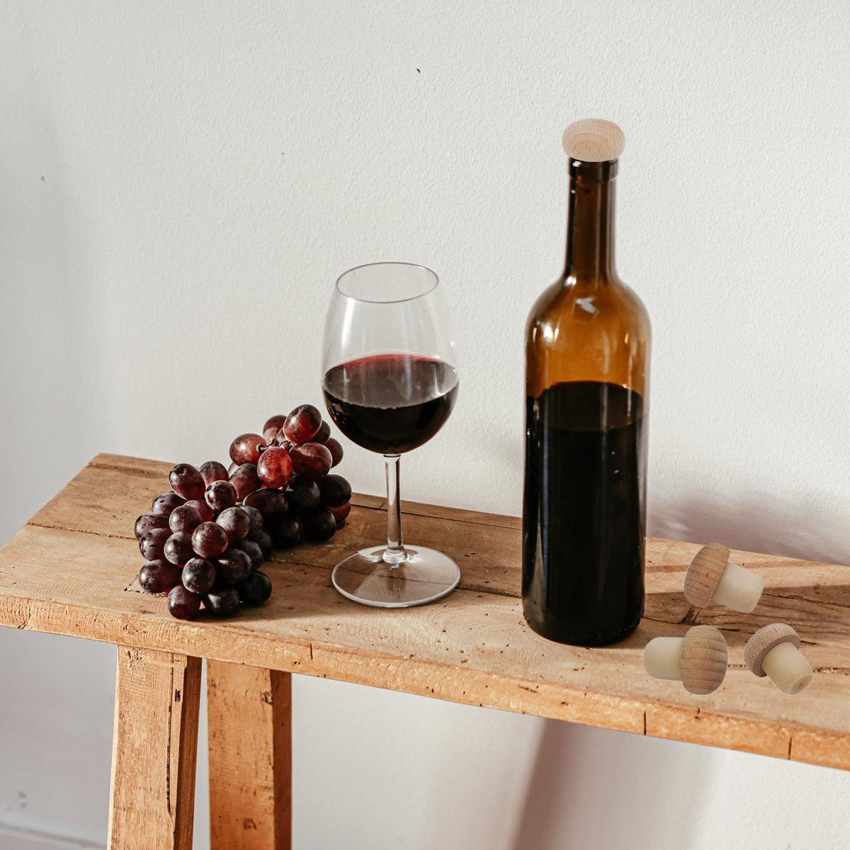 Wine Bottle Corks Mushroom T Shaped Cork Plugs for Wine Cork Wine Stopper Reusable Wine Corks Wooden and Rubber Bottle Stoppers