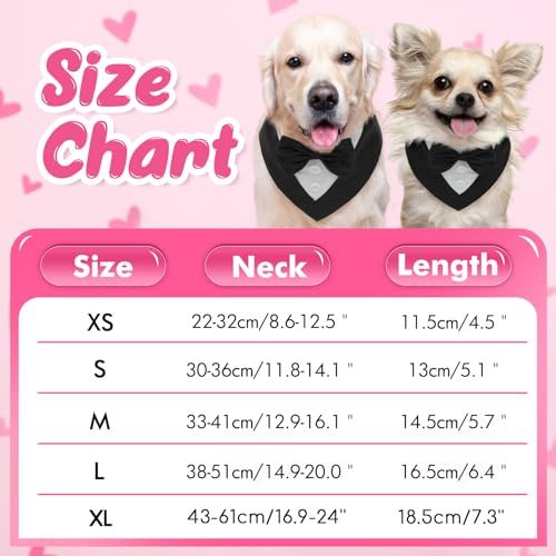 Formal Dog Wedding Bandana Dog Collar with Bow Tie Dog Birthday Costume Adjustable Pet Party Dog Wedding Attire, S
