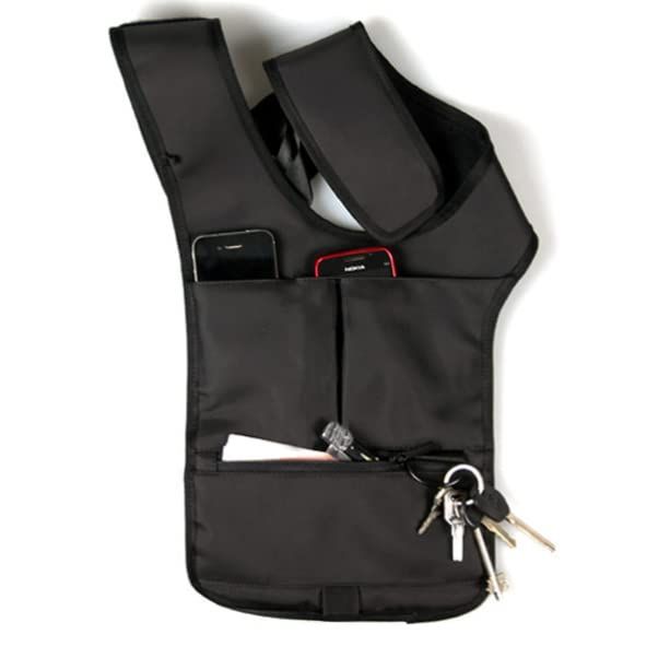 Underarm Chest Bag for Men Travel Money Belt Under Clothes Hidden Underarm Shoulder Bag Travel Pouches Mens Shoulder Pouch