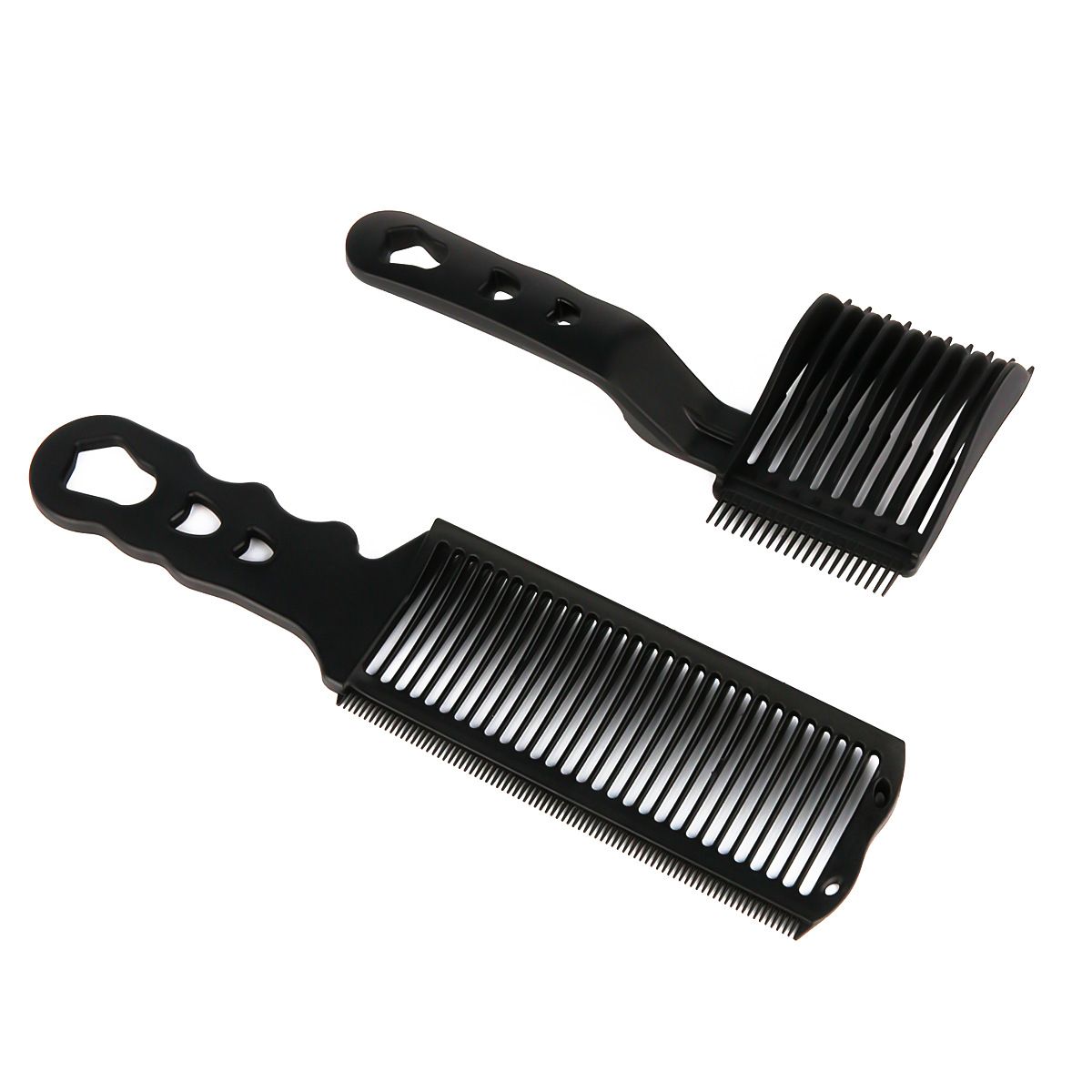 2 Pcs Fade Combs, Professional Hair Cutting Comb Heat Resistant Flat Top Comb Curved Positioning Flat Top Comb, Black