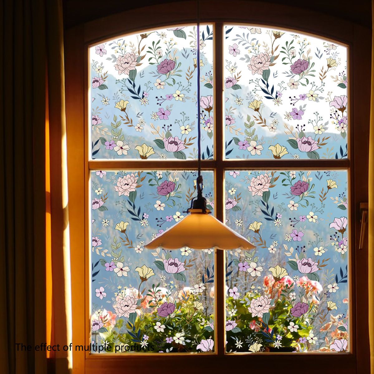 Fresh and Retro, Minimalist Flowers, Vines, Window Stickers, Glass Stickers, Electrostatic Stickers, Home Decoration Stickers