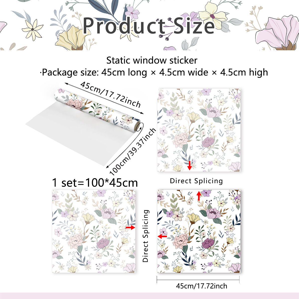 Fresh and Retro, Minimalist Flowers, Vines, Window Stickers, Glass Stickers, Electrostatic Stickers, Home Decoration Stickers