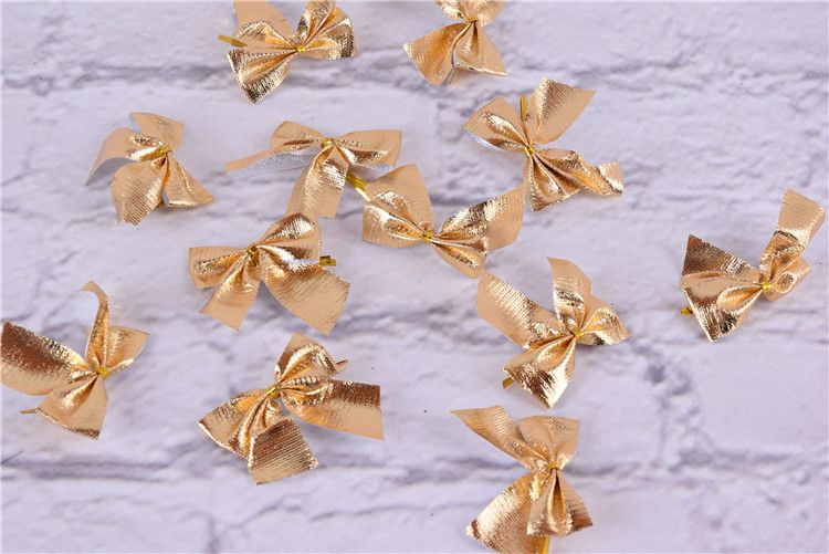 12pcs Bow Christmas Ornament Gift Decoration Ribbon Bows Christmas Decorations Christmas Ribbon Bow Ties Burlap