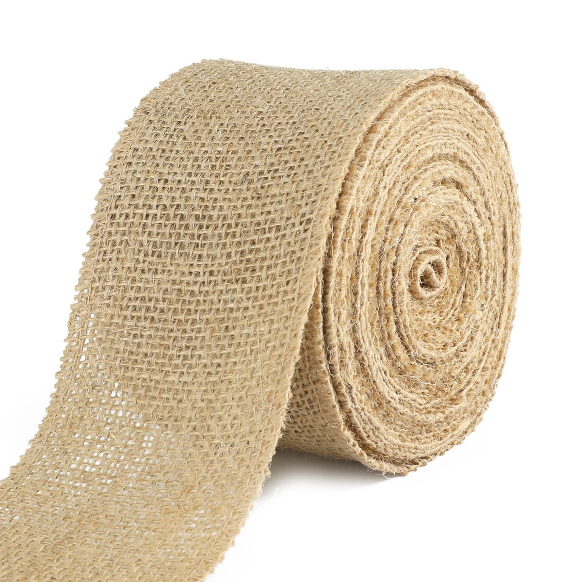 11 Yards Burlap Fabric Ribbon, 3.15" Wide Brown Natural Jute Fabric Craft Ribbon, Premium Craft Ribbon for Wedding, Gift Wrapping