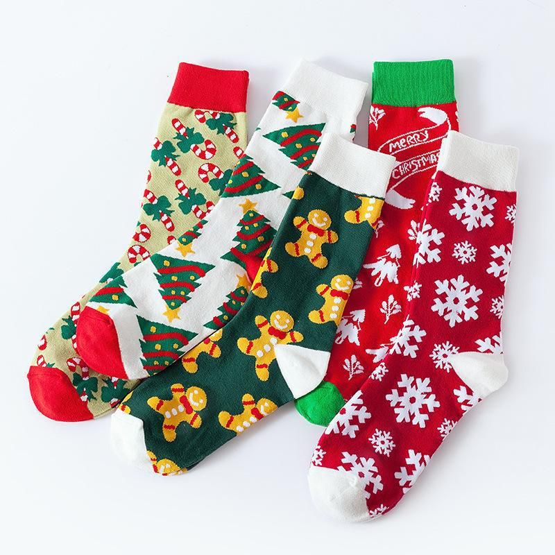 Women's 5 pairs Floral Plaid Print Crew Socks Soft and skin friendly fabric, some stretch to your friends and family