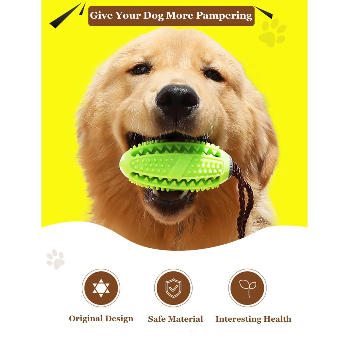 Treat Dispensing Dog Toy,Dog Tooth Cleaning Toy, Interactive Chase Toys, Fillable Durable Natural Rubber Dog Treat Puzzle Toy